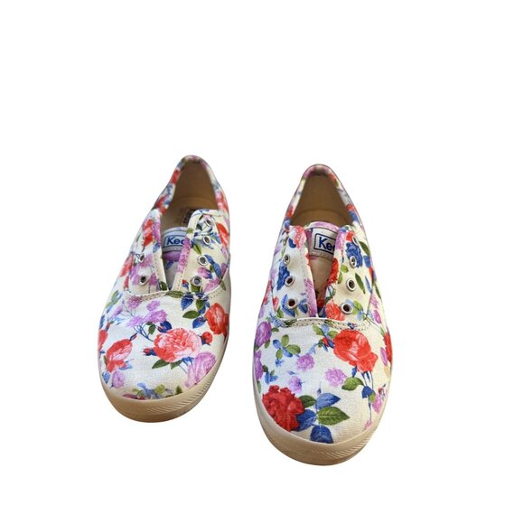 Keds Size 7  Floral Slip-On Canvas White Multicolor Casual Sneaker Shoes - Picture 2 of 12